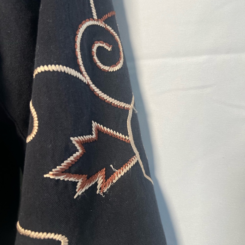 Vintage Vicki Wayne Jacket Artisan Embroidered Eclectic 100% Cotton - size 16 - Picture 8 of 9